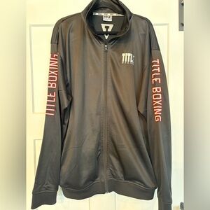 Title Boxing Black Full Zip Track Jacket XXL Red Logo Athletic Training